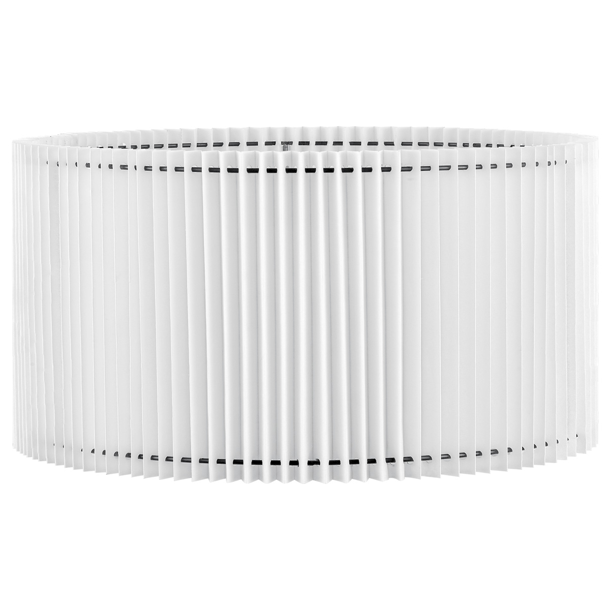 Papieren Gevouwen Lampenkap - Cilindrisch - White - ø50 x 25 cm - E27 fitting - Voor Staande Lamp - Ontworpen voor woonkamer en eetkamer